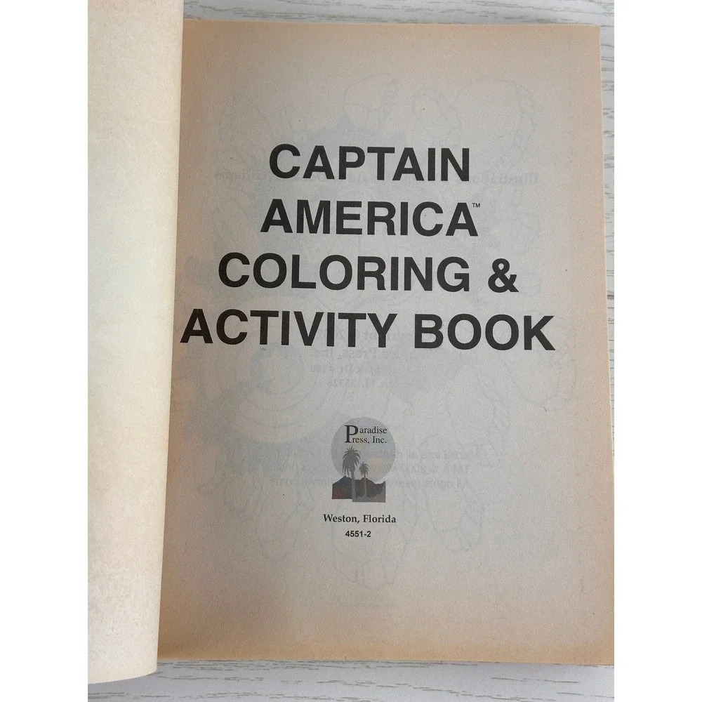 Captain America Coloring Activity Book Rare Mint Marvel Liberty 2002 Uncollected